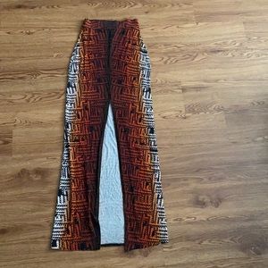 Print maxi skirt with split